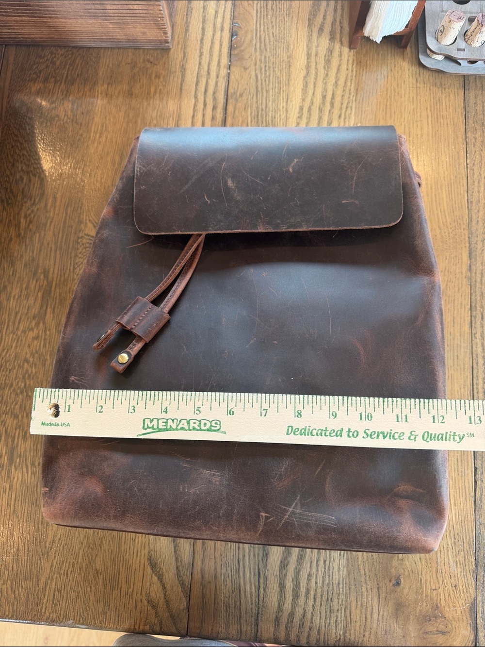New with tags! Brown Leather Backpack with Flap Closure
